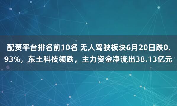 配资平台排名前10名 无人驾驶板块6月20日跌0.93%，东土科技领跌，主力资金净流出38.13亿元