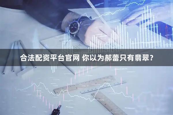 合法配资平台官网 你以为郝蕾只有翡翠？